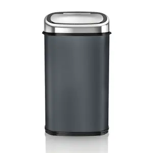 Steel Motion Sensor Rubbish Bin - 58L Charcoal