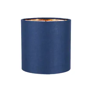 Contemporary Midnight Blue 6 Clip-On Candle Lamp Shade with Copper Inner Lining