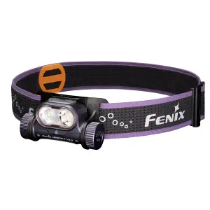 Fenix HM65R-T V2.0 Purple, USB-C Rechargeable Head Torch - 1600 lm - 170m Beam - Separate White/Warm White Light - IP68 Waterproof