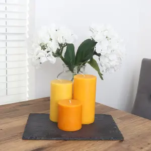 Pillar Candle Set of 3 Orange Candles by Laeto Ageless Aromatherapy - FREE DELIVERY INCLUDED