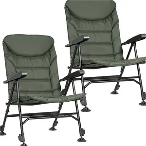 2 Pack Adjustable Water Resistant Fishing Chairs for Outdoor Comfort