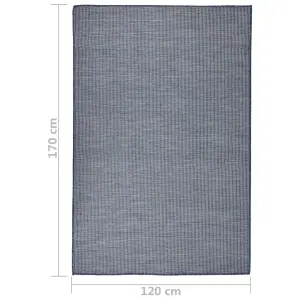 Outdoor Flatweave Rug 120x170 cm Blue