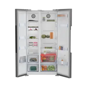 Beko ASL1442VPS 60:40 American style Freestanding Frost free Fridge freezer - Stainless steel effect