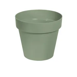 Verve Nurgul Matt Deep lichen green Polypropylene Plant pot (Dia) 30cm, (H)26.6cm, 12L