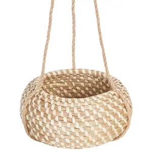 Set of 2 Plant Pots REMORA Wicker Natural