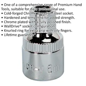 High-Quality 6mm Forged Steel Drive Socket - 3/8 Inch Square Drive with Polished Finish