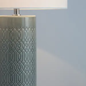 Inlight Dactyl Embossed Cylinder Grey Table light