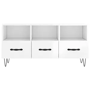 Berkfield TV Cabinet High Gloss White 102x36x50 cm Engineered Wood