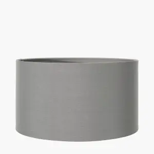 25cm Grey Poly Cotton Cylinder Lampshade