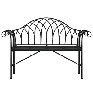 Berkfield 2-Seater Garden Bench 128 cm Black Steel