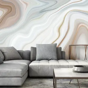 Origin Murals Marble Grey & Brown Matt Smooth Paste the Wall Mural 350cm wide x 280cm high