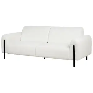 3 Seater Boucle Sofa White ASKIM