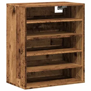 Berkfield Shoe Cabinet Old Wood 60x35x70 cm Engineered Wood