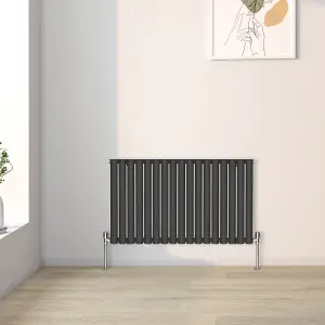 Right Radiators 600x1003mm Horizontal Single Oval Column Designer Radiator Black