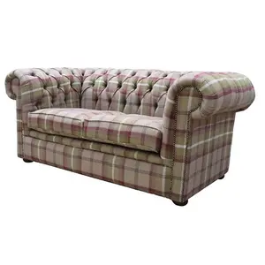 Chesterfield Original Tartan 2 Seater Sofa Balmoral Heather Fabric In Classic Style