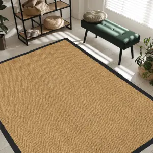 Natural Herringbone Medium Rug, (L)170cm x (W)120cm