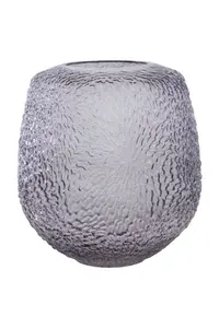 Interiors by Premier Colbie Medium Embossed Grey Glass Vase