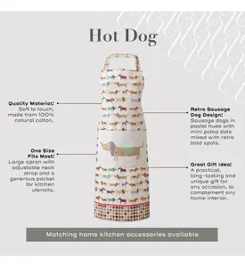 Hot Dog Animal Print 100% Cotton Apron