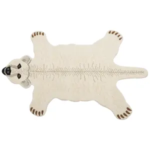 Wool Kids Rug Polar Bear 100 x 160 cm White TAQQIQ