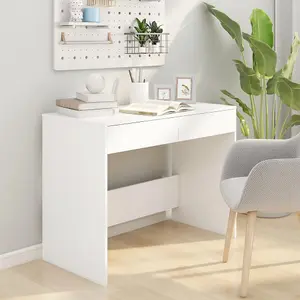 Berkfield Desk White 101x50x76.5 cm Engineered Wood