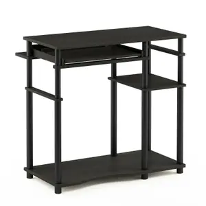 Furinno Abbott Computer Desk with Bookshelf, Espresso/Black