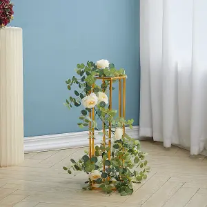 3 Pcs Gold Tall Metal Floor Vase Flower Stand Wedding Centrepieces