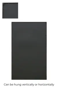 MirrorOutlet Decorative Fenestra - Black Modern Wall and Leaner Mirror 71" X 43" (180 x 110CM)