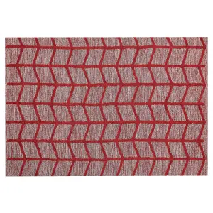 Cotton Area Rug 140 x 200 cm Red SIVAS