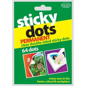 County Stationery Sticky Tabs (Pack of 64) Clear (One Size)