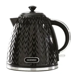 Daewoo Argyle Black 1.7L 3000W Kettle 4-Slice Toaster & Multi-Function Microwave with 8 Presets