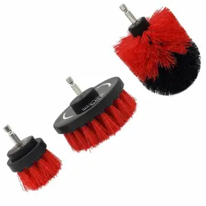 Amtech 3pc Scrubbing Brush Set Electric Power Drill Cleaning Attachment Brushes