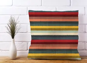 Multicolour Striped Brish Pattern Cushions 45cm x 45cm