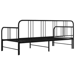 Berkfield Pull-out Sofa Bed Frame Black Metal 90x200 cm