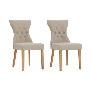 Wimbledon Upholstered Dining Chair (Set of 2) Beige