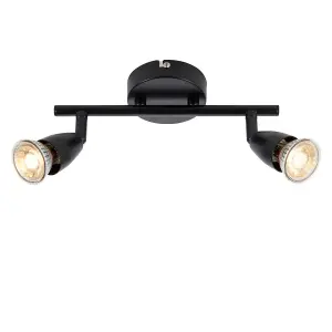 Luminosa Amalfi Twin Ceiling Spotlight 2 Light Matt Black Paint