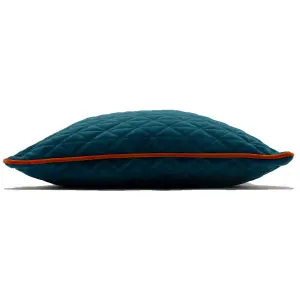 Paoletti Quartz Quilted Velvet Piped Feather Filled Cushion