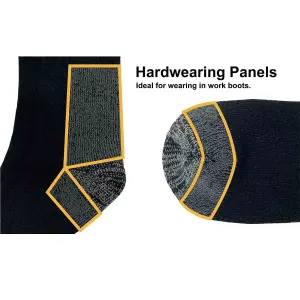 JCB 3 Pack of Hard Wearing Work Boot Socks Size 6-11 Ideal with Steel Toe Boots