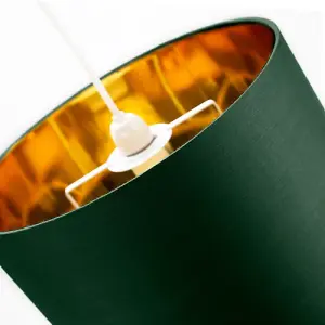 Contemporary Green Cotton 10 Table/Pendant Lamp Shade with Shiny Copper Inner