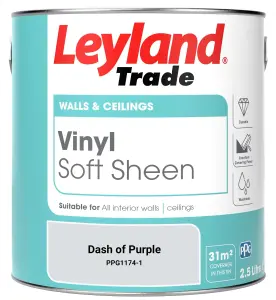 Leyland Trade Vinyl Soft Sheen Walls & Ceilings Emulsion Paint Dash of Purple (PPG1174-1) - 2.5L