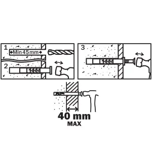 Diall PZ Mushroom Hammer fixing (Dia)8mm (L)80mm, Pack of 10