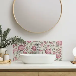 Cath Kidston Strawberry Gardens Glass Splashback - Pink (600x250mm)