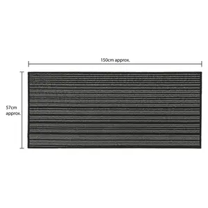  Non-Slip Indoor Door Mat Black / Rectangle W57 x L150 cm