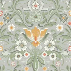 Galerie Sommarang 2 Beige/Yellow Ostanskar Floral Wallpaper Roll