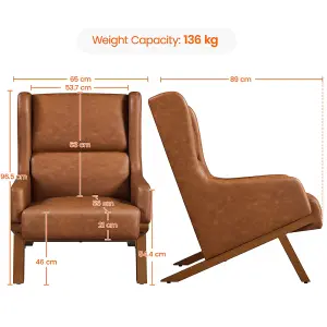 Yaheetech Oversized Upholstered Accent Armchair - Brown