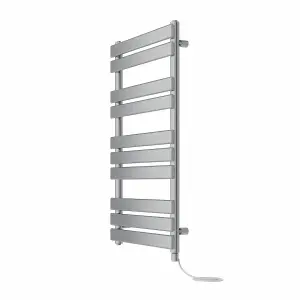 Rinse Bathrooms Electric Flat Panel Heated Towel Rail Chrome Bathroom Ladder Radiator Warmer 1000x600mm 600W