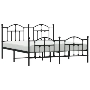 Berkfield Metal Bed Frame with Headboard and Footboard Black 183x213 cm