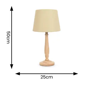 Annum Wood Table Lamp Natural / Beige / Yes