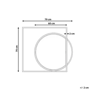 Beliani Industrial Wall Mirror AUXY Metal Black