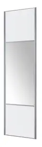 Form Valla White Mirrored Sliding wardrobe door, (H) 2260mm x (W) 922mm