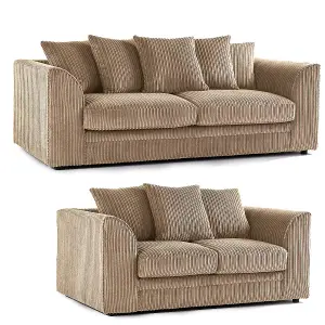 Luxor Jumbo Cord Coffee 3 + 2 Fabric Sofa Suite